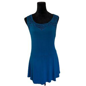Torrid SZ 0 Teal Lace Trim Peplum Tank